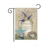 Easter Linen Garden Flag 47x32cm Rabbit Printed Garden Linen Banner Happy Easter Bunny Home Yard Decor TT1220