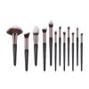 Makeup Brushes 14pcs Quality Black Set Synthetic Hair Foundation Contour Eyeashadow Make Up Brush