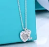 Designer full diamond love necklace female stainless steel couple gold chain square pendant neck luxury jewelry gift girlfriend ac254S