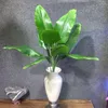 Decorative Flowers 82cm 9forks Large Artificial Banana Tree Fake Monstera Tropical Plants Plastic Leaves Palm Foliage For Home Office Decor