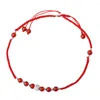 Anklets Cyg Red String Anklet Bracelet Handgemaakte touw Cord Granaatkralen voor mannen Vrouwenliefhebber Lucky Amulet Sieraden Gift