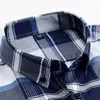 Men's Casual Shirts Pure Cotton Checkered Men Long Sleeve Turndown Collar Leisure Plaid Shirt Mens Tops 2022 Comfortable High Quality