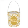 Easter Basket Bunny Bucket Bags New Cylinder Rabbit Gift Bag Striped Plaid Polka Dot Cartoon Canvas Storage Bag Eggs Kids Candy Totes Handbags BC240