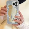 Estojo para celular com design espelhado Moda anti-queda à prova de choque Bolsa para celular com padrão de flores e palavras para iPhone 14 Pro MAX