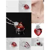 Oorbellen ketting rode hart sieraden sets hanger vrouwen zirkoon ontwerpen kubieke zirkonia paarse witte sier ketting bruids sieraden 622 k dhhpr