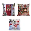 Kudde 3st/Lot Christmas Pillow Case Dekorativ soffa Snögubbe Santa Claus Cover Case 45 45cm