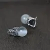 Creolen FNJ 925 Silber MARKASIT für Damenschmuck, reiner S925-Sterling-Ohrring, Opal