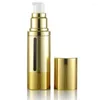 Bottiglie di stoccaggio 30ml High-end Gold Pompa per vuoto senz'aria Lozione Bottiglia per shampoo Contenitore cosmetico da viaggio Ricaricabile per prodotti per il trucco
