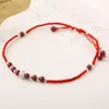 طوخال Cyg Red String Sanklet Bracelet حبل الحبل المصنوع يدويًا حبات العقيق للرجال