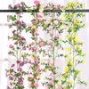 Decoratieve bloemen Simulatie Bloem Vine kleine madeliefje zonnebloem nep kunstmatige plant voor airconditioning kanalen touw occlude muur decoreren