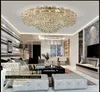 Deckenleuchten Einfaches LED -Wohnzimmer Beleuchtung S Gold runde Kristalllampenatmosphäre Europäisches modernes Haus