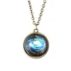 Anhänger Halsketten Collares Ball Glas Halskette Duplex Planet Kristall Sterne Galaxy Muster Freundin Geschenk Lange Kette Maxi Drop Deliv Dh2Co