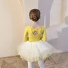 Scena noszona wysokiej jakości Low Moq Disol Ballet Balet Tańca z spódnicą dla dzieci dziewczynki 2 sztuki sukienki