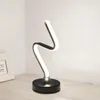 Lampes de table en forme de spirale lampe à LED incurvée acrylique lampe de bureau Design minimaliste salon chambre chevet décor