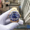 Menes Watch Factory Синий керамический безель Мужской 18-каратное настоящее золото в обертке Сталь 904l Cal 3135 Автоматический механизм VRF 40 мм Супер светящийся Di303g