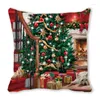 Kudde 3st/Lot Christmas Pillow Case Dekorativ soffa Snögubbe Santa Claus Cover Case 45 45cm