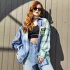 Frauen Blusen 2022 Frühling Hip-Hop-Shirt Lose Mode Tops Blau Plaid Patchwork Marke Design Mädchen Koreanischen Stil Gothic streetwear