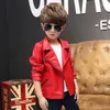 Jackets 2-12 Years Old Girls Faux Leather Jacket Children PU Coat Long Sleeve Zip Belt Locomotive Stylish Teen Kids Boys