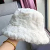 Cycling Caps 2022 Women Winter Faux Fur Fluffy Bucket Hats Outdoor Thick Warm Hat Soft Furry Fisherman Cap Girl Fashion Panama Sun