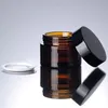 bruin amberkleurige glazen pot 5 ml fles met klassiek schroefdeksel Lege dab-potten concentraatcontainer