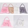 Pank Rabbit Panier festif festif Fuzzy Long Ears Bunny Beaut Confort Planche Pâques Sac de rangement pour enfants