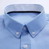 Casual shirts voor heren heren HIRT HOOG KWALITEIT LANGE MEEVEN Oxford Designer Solid Male Formele merk Kleding Man