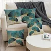 Kudde 45x45 cm tryck Ginkgo l￤mnar kuddar fall polyester kort plysch modern blommorstol s vardagsrum dekor kudde