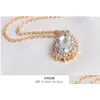 Pendientes Collar Conjunto de joyas de dama de honor Conjuntos de entrega de gota de fiesta de cristal de oro macizo Dh8Um