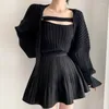 Kadın Sweaters Sonbahar Kış Seksi Kadın Kazak Kare Kare Elastik Triko Kız için Sevimli Kız Elegant Moda Yün Külot Üstler 24102