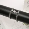 Link Bracelets NIUYITID 2pcs/Set Friendship Matching Hold Hands Charm Braclet Couple Men And Women Stainless Steel Chain