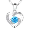 Pendant Necklaces Romantic Heart Necklace Couple Zircon Clavicle Chains Accessories Birthday Gift Drop Delivery Jewelry Pendants Dhglh