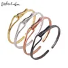 Bangle Gold // Black Men Par Lover Zircon Justerbar ￶ppen droppe manschettarmband Bangles f￶r kvinnor Viking smycken