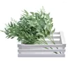 Decoratieve bloemen 1 stks/5 takken kunstmatige wilg bladeren zijden nep groen faux gebladerte diy home bruiloft plant jungle decoratie feest