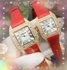 Crime Premium Mens Womens Lovers Watches Quartz Movement Time Clock Watch Square Roman Dial Diamonds Ring Case Leather Belt Popular Wristwatch montre de luxe gifts