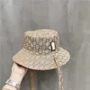 Chapeau seau de styliste avec lettres complètes, Snapbacks Double face, chapeaux de pêcheur, casquettes de soleil à bandes, pour hommes et femmes, pour l'extérieur, Cap288C