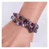 Pulseiras de charme para mulheres 7 chakra cura de fita ￺nica ametista jasper agate lazi reiki entrega j￳ias dhkdf