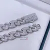 Witgoud zilver 925 20 mm Mariner Link Iced Out Hip Hop Men rapper sieraden aangepaste naam Lock Moissanite Chain