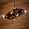 مصابيح قلادة حديثة LED عتيقة الحديد الثريا سقف الإضاءة الصناعية المنزل ديكور دخن ضوء المطبخ