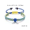 Braccialetti con ciondoli Giallo Blu per donna Uomo Bracciale con cordino intrecciato fatto a mano regolabile