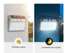 112LED Solar-Wandleuchten aus Edelstahl, langlebig, 4 Modi, PIR-Sensorleuchten, helle Sicherheitsbeleuchtung für den Außenbereich für die Haustür