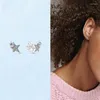 Stud￶rh￤ngen 2022 Silverf￤rg Daisy Flower Feather Hoop Heart Fit Women Fashion Diyjewelry Engagement Party Gift