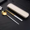 Dinnerware Sets 304 Tableware Set Portable Cutlery High Quality Stainless Steel Fork Spoon Travel Flatware With Box