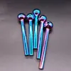 Tubos para fumar de vidrio electrochapado de 4,5 pulgadas Tubo recto de arco iris Cuchara de mano Cachimba para tabaco de hierbas secas