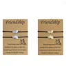 Link Bracelets 2 Pcs Good Friend For Butterfly Woven Couple Card Matching Adjustable Women Men