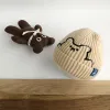 Chapeau tricoté d'hiver pour bébés enfants, casquettes de crâne d'ours de dessin animé, bonnets chauds pour enfants, garçons et filles, chapeaux décontractés