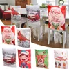 Housses de chaise Couverture arrière de Noël Décorations du Père Noël Salle à manger Ornement de fauteuil de vacances O4R8