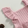 Clothing Sets Lioraitiin 0-24M Infant Baby Girls Casual Princess Dress Solid Square Collar Sleeve Pink/ Beige/ Khaki