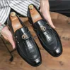 Noir hommes mocassins chaussures motif Crocodile hommes robe Sheos bout rond mariage hommes chaussures Zapatos De Vestir Hombre