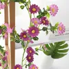 Decoratieve bloemen Simulatie Bloem Vine kleine madeliefje zonnebloem nep kunstmatige plant voor airconditioning kanalen touw occlude muur decoreren