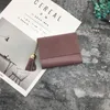 Wallets Matte PU Leather Money Clip Short Small Woman Simple Fashion Tassel Women's Patchwork Thin Women Purses